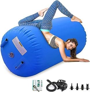 CZGBRO Air Roller Gymnastics Barrel Inflatable Tumbling Roller Air Mat Octagon Mat with Electric Pump for Backhandspring Training Cheerleading Home Use