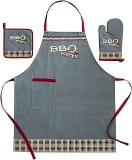BBQ Kitchen Cotton Apron with Pockets Cooking Kitchen Aprons for Women Men Chef,for Handicraft/Housework/Garden