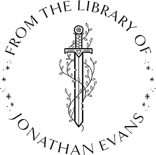 Personalized Book Embosser or Stamp Custom Round Library Embosser Teacher Library Book Stamp, Ex Libris Stamp, Gift for Book Lover | Wooden or Self Inking Stamp or Embosser (Sword) image