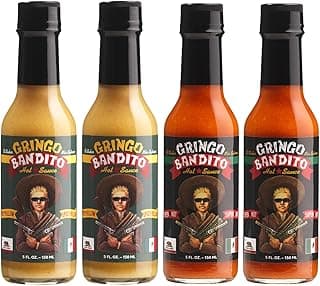 Gringo Bandito Hot Sauce, Fiery Yellow & Spicy Duo, 5 Ounce (Pack of 4)