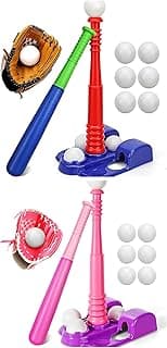 TOY Life Tball Set for Kids 3-5 5-8, Toddler Baseball Set for Boys & Girls, T Ball Stand Sets with Baseball Glove, Tball Bating Tee Outdoor Indoor Toys