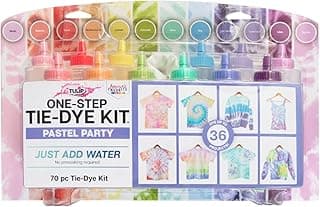 Tulip One-Step Tie-Dye Pastel Party Kit, Easy Group Activity, Permanent Designs, 12 Colors image