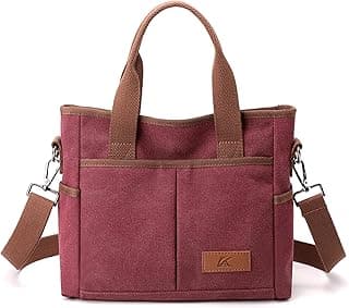 Women's Small Canvas Tote Purses Casual Multi-pocket Shoulder Crossbody Bag Everyday Handbags
