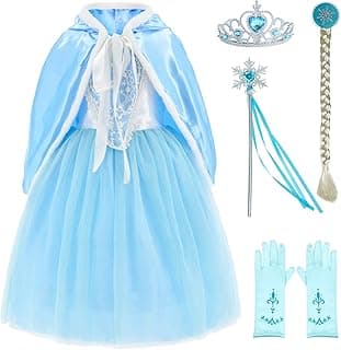 Princess Costumes Fancy Party Birthday,Christmas Dress Up for Little Girls with Accessories image
