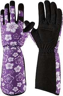 COOLJOB Thorn Proof Rose Pruning Garden Gloves for Women, Long Sleeve Padded Yard Work for Bush, Blackberry, Cactus, Heavy Duty/Puncture Resistant/Machine Washable, Medium, Purple image