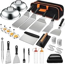 35PCS Griddle Accessories Kit, Flat Top Grill Accessories Set for Blackstone and Camp Chef, Grill Spatula Set with Enlarged Spatulas, Basting Cover, Scraper for Outdoor Barbecue image