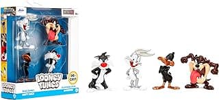 Jada Looney Tunes Metalfigs 4-Pack - Bugs Bunny, Tasmanian Devil, Daffy Duck, Sylvester The Cat - Collectible 2,5" Metal Figures