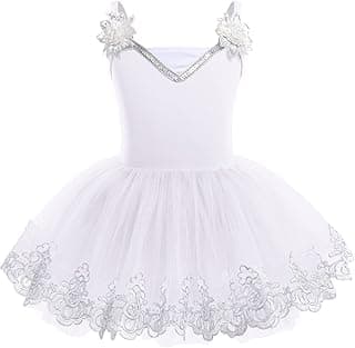 Ballet Leotard For Girls Camisole Tutu Skirts Shiny Sequin Flower Embroidery Dance Dress Gymnastics Bodysuit Outfit image