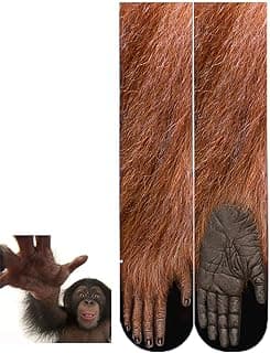 Creative Men Women Fun Socks 3D Print Animal Feet Pattern Novelty Socks Paw Crew Socks image
