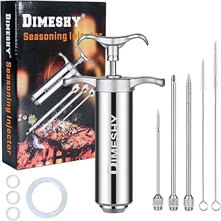 Heavy duty 304 Stainless Steel Meat Injector Kit with 2-oz Large Capacity Barrel with 3 commercial Marinade Needles image