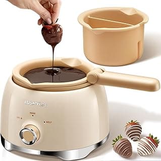 Chocolate Melting Pot Candy Melts Melter with 2 Insert Pots, 4 Cups Capacity Warmer Machine, Ideal Dipping Tool Kitchen Supplies Gift for Making Cake Pop Set Covered Strawberries Cookie Cheese image