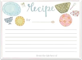 Hand Painted Watercolor Recipe Cards