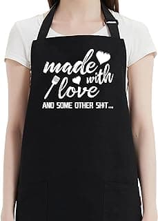 Kaidouma Funny Aprons for Women - Women’s Funny Kitchen Chef Cooking Baking BBQ Grill Aprons with 2 Pockets - Birthday Mother’s Day Anniversary Christmas Valentine’s Day Gifts for Mom, Wife, Her image