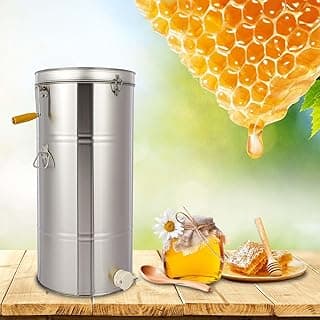 Honey Extractor, 2 Two Frame Stainless Steel Manual Crank Honey Extractor Equipment, Honey Bee Spinner Beekeeping image