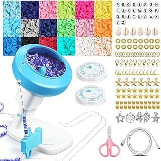 Goody King Clay Bead Spinner for Bracelet Making Kit - 3600+|18 Colors Clay Beads Set, Bead Spinner Needles Included, Easy Friendship Bracelet Making, Bracelet Kit Essentials (Blue) image