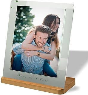LOUISMIAA Custom Metal Picture Frame, Personalized Photo Prints with Easel, Customized Metal Collage Picture Frame Gift for Family, Lover and Friend, Wedding Gifts for Couple,Style C image