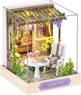 Flever Dollhouse Miniature DIY House Kit Creative Room with Furniture for Romantic Artwork Gift (Leisure Time) image