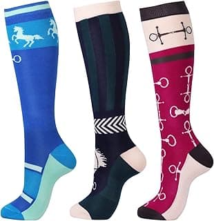 Harrison Howard 3 Pairs Premium Quality Equestrian Riding Socks for Horse Riding &Tall Boot Knee High Socks for Women image