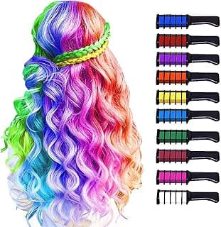 MSDADA 10 Color Hair Chalk for Girls - Hair Chalk Comb Kids Temporary Hair Color Dye - Teen Girl Gift Hair Stuff Accessories Makeup Kit Christmas Gifts Toys for Girls Age 6 7 8 9 10 11 12 13 Year Old image