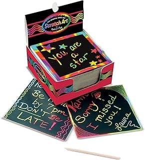 Melissa & Doug Scratch Art Rainbow Mini Notes (125) With Wooden Stylus - FSC Certified image
