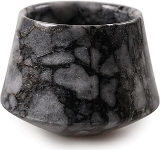 Handmade Marble Mug, Handcrafted Marble Glass for Hot & Cold Beverages, Stone Whiskey Glasses for Scotch, Bourbon, Liquor and Cocktails, Suitable for Small Gathering & Home Decor image
