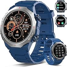 Military Smart Watches for Men(Answer/Make Calls), 1.39"HD Fitness Watch, 24/7 Heart Rate Sleep Monitor, Smart Watch for Men 110+ Sport Modes, 30Day, IP68 Waterproof Smartwatch for Android iOS, Blue