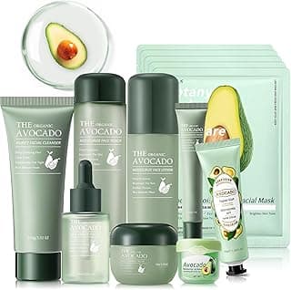 Avocado Skin Care Set, 13-In-1 Travel Skincare Kits for Hydrating & Soothing Skin, Daily Care Routine Kit with Avocado, Anti Aging Facial Kit for Women, Reduces Acne, Fine Lines & Wrinkles. image