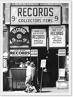 VERENIX Fashion Black And White Photography Wall Art Vintage Preppy Record Shop Poster Retro Trendy Music Art Aesthetic Canvas Print for Music Lovers Gifts 12x16 inch Unframed image