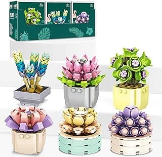 Succulent Building Set for Adults, Succulent Bonsai Botanical Decor Collection Building Kit, Build a Succulents Plants Display Piece for Home or Office, Ideal Gifts for Father's Day（478Pcs） image