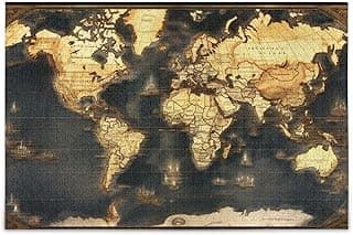 Historic World Map Puzzle 1000 Pieces - Wooden Jigsaw Puzzles for Family Games - Suitable for Teenagers and Adults image