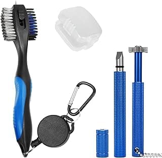 Golf Club Groove Cleaning Tool, Cleaning Spike Golf Club Brush with Retractable Zip-line and Aluminum Carabiner, Golf Groove Sharpener for U & V-Grooves, Golf Gifts for Men and Women image