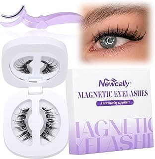 Magnetic Eyelashes Kit Manga Wispy Lashes Reusable Magnetic Lashes with Lash Applicator No Glue Cat Eye False Lashes C Curl 28MM Faux Mink Eyelashes by Newcally image