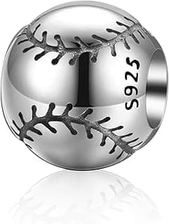 Love Ball Sports Charms 925 Sterling Silver Baseball Volleyball Beads Fits European Bracelet image