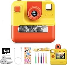 Kids Camera Instant Print, Digital Camera, Selfie 1080P Video Camera with 32G TF Card, Toys Gifts for Girls Boys Aged 3-14 for Christmas/Birthday/Holiday image