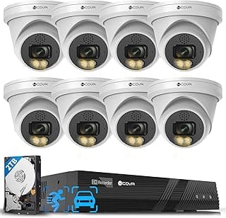 4K Home Security Camera System, 2 Way Audio Talk & Smart Color Night Vision, 8X 8MP IP67 PoE IP Dome Camera, 8CH H.265 NVR 2TB HDD, AI Human Vehicle Detection, 24/7 Recording, LY97KA8M0808 image