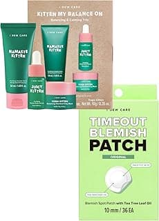 I DEW CARE Hydrocolloid Acne Pimple Patch - Timeout Blemish Original | 36 Count (10mm) + Skin Care Set - Kitten My Balance On Bundle image