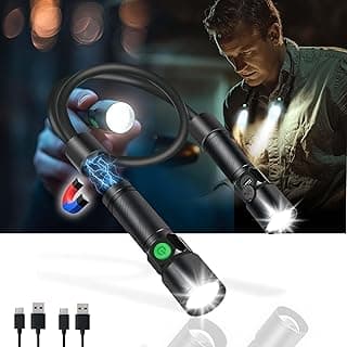 LED Neck Light, 1800Lumens Rechargeable Neck Flashlight with Magnetic Base, Detachable Neck Work Light with Zoomable Flashlight, Flexible Around Mechanic Neck Lamp for Car Repairing Reading Emergency image