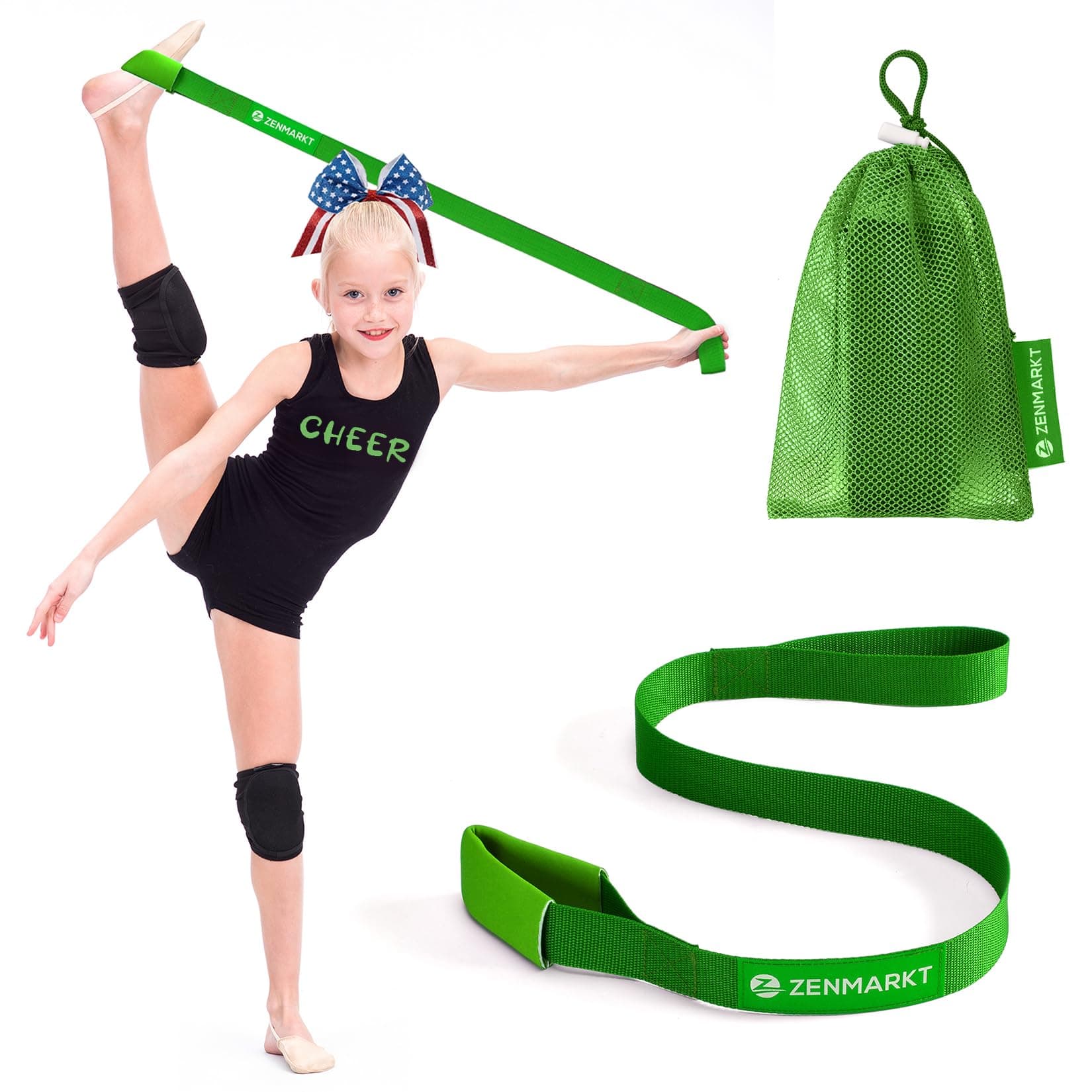 Stretching Strap for Cheer – Flexibility Stunt Strap for Cheerleaders – Durable Cheer Stretching Bands for Improved Flexibility, Range of Motion – Essential Cheer Accessories image