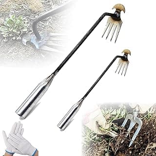 Everglowly Weeder, Everglowly Weed Removal Tool, Ever Glowly Weeding Tool, Manganese Steel Forged Weed Puller, Garden Weed Pulling Tool Uprooting Weeding Tool for Lawn and Garden (Small+Large)