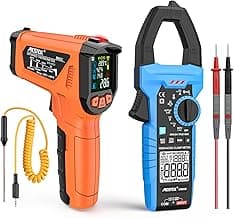 MESTEK Infrared Thermometer Temperature Gun with K-Probe -58°F to 1472°F(-50~800°C) & MESTEK EMF Meter image