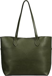 Tote Bag For Women Vegan Leather Simple Vintage Shoulder Retro Handbag Classic A4 Purse