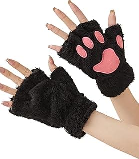 Cat Paws Gloves Fingerless Bear Furry Paw Cute Hand Paw Gear Cosplay Costume Accessories image