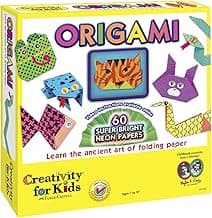 Creativity For Kids Origami Craft: DIY Origami Kit for Kids Ages 7-12+, 60 Bright Origami Papers, DIY Arts & Crafts for Kids, Kids Activities image