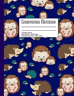 Cute Composition Notebook: Hedgehogs Themed College Ruled Notebook with A Cool Flower Interior for Girls and Hedgehogs Lovers (Hedgehogs Presents/Gifts) image