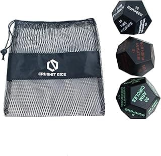 CrushIT Exercise Dice for Workouts - 12-Sided Workout Dice for Home Fitness, WOD, Cardio, HIIT - Versatile Fitness Dice for Adults & Exercise Dice for Teens - Fun & Portable Exercise Dice - 3 Pack image