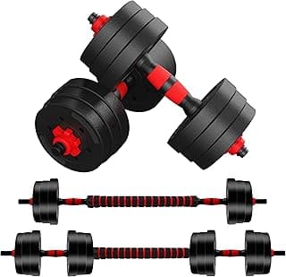 Adjustable Dumbbell Set,44lbs Free Weight Dumbbell,3 in 1 Dumbbell Set Used as Barbell,Dumbbell,Push up Stand,Home and Gym Exercise Equipment Suitable for Both Men and Women