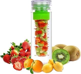 Sports Water Bottle Fruit Infuser Water Bottle Unique Leak Proof Lid Dishwasher Safe made with Tritan Shatter Proof Plastic Tritan Leak Proof 24 oz image
