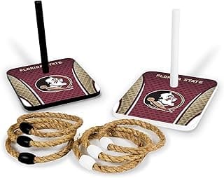 Wild Sports Solid Wood College Quoits Set with Direct Print HD Team Graphics – Tailgate Ring Toss Game – Great Gift for Any NCAA Fan! Ring Toss Family Outdoor Games for The Beach