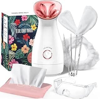 Colorfarm Facial Steamer Nano Ionic: Face Steamer Deep Cleaning Unclogs Pores - Humidifier Hot Mist Home Sauna Spa for Women Men Sinuses Moisturizing image