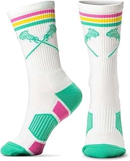 Girls Lacrosse Performance Crew Socks - Women's Mid-Calf - Youth & Adult Sizes - Multiple Colors